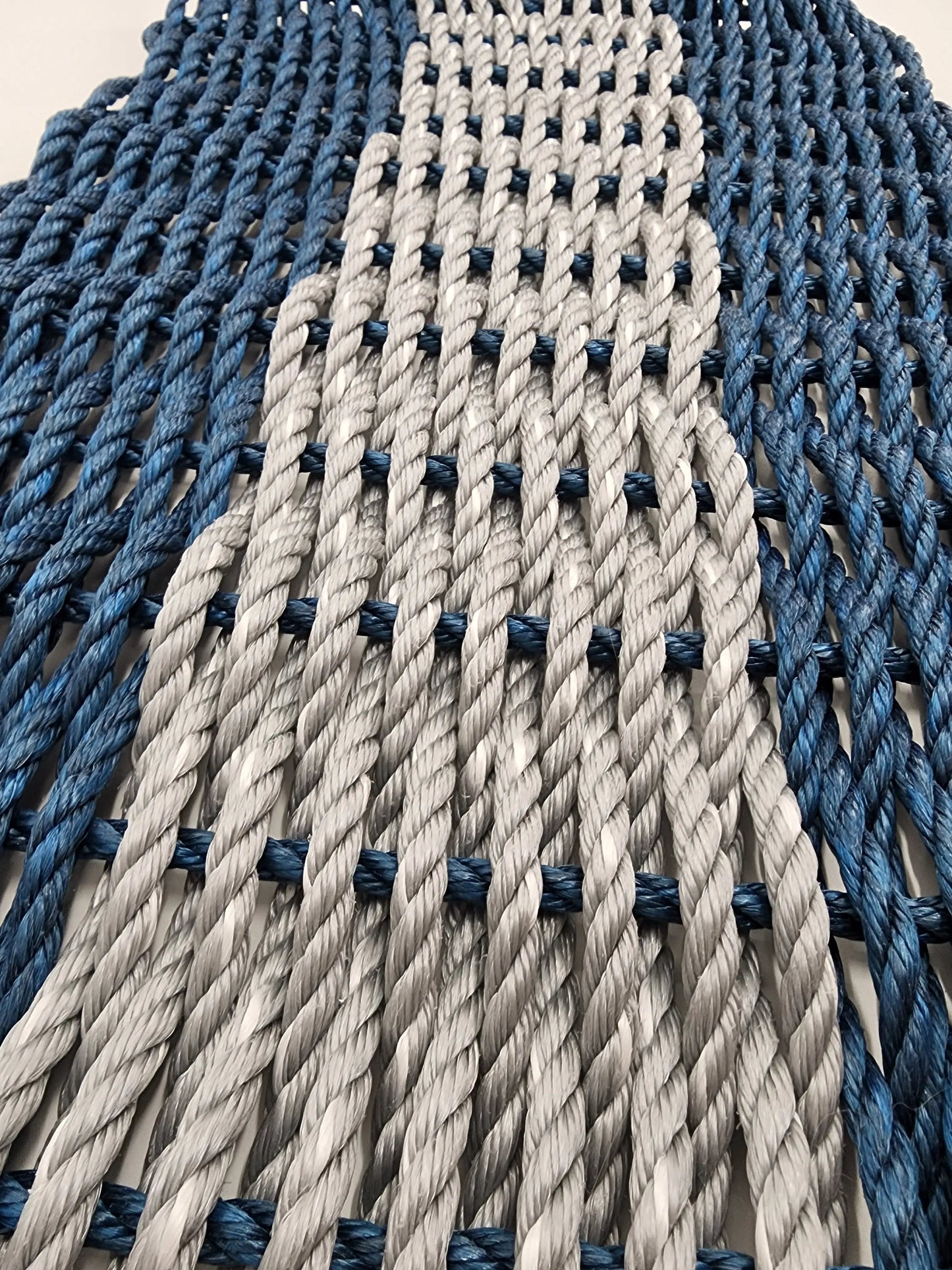 Navy Blue & Light Gray Lobster Rope Doormat