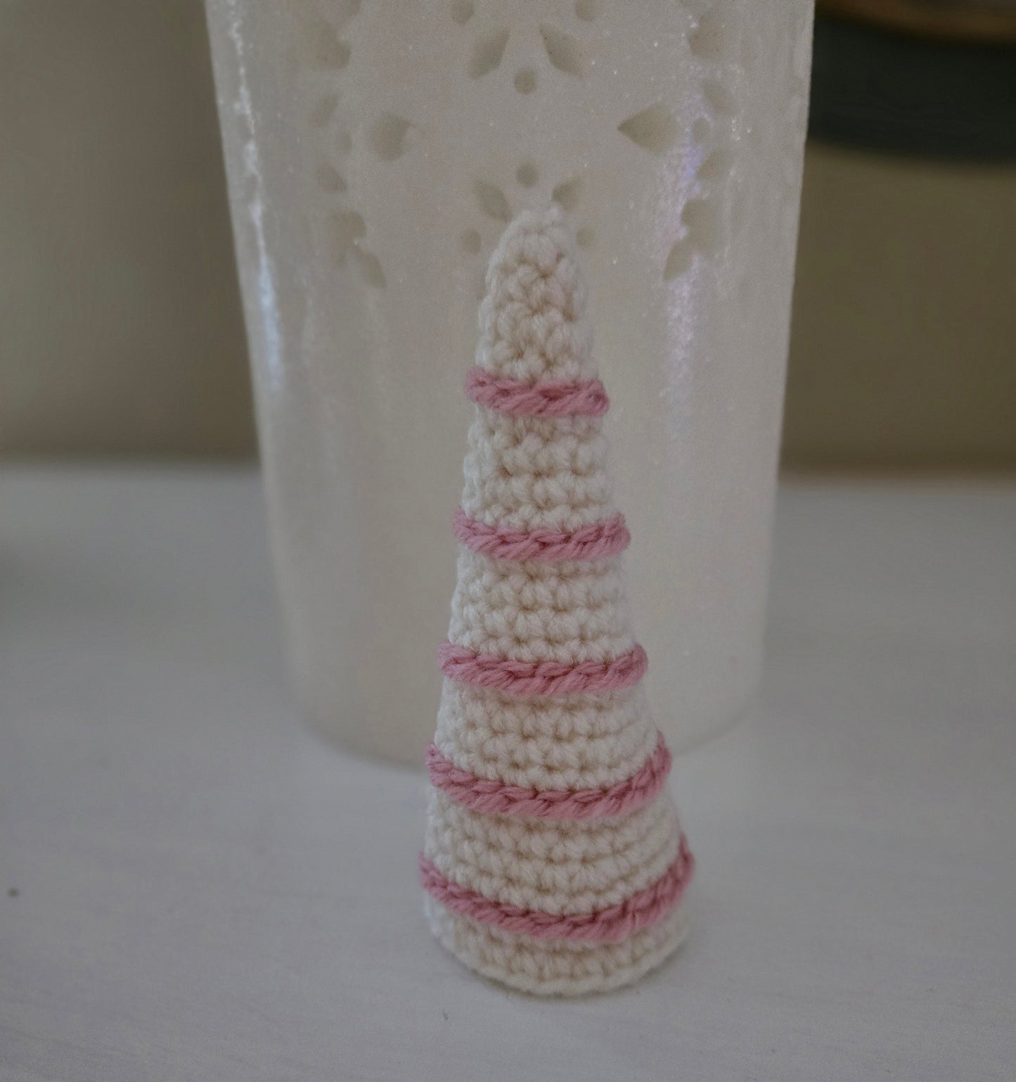 Blush Noel Crochet Tabletop Trees Set