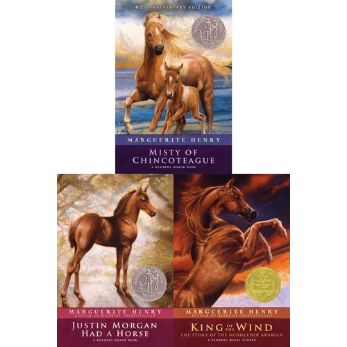 Marguerite Henry Treasury of Horses Collected Set: Misty of Chincoteague, Justin Morgan Had a Horse, King of the Wind - Boxed Set