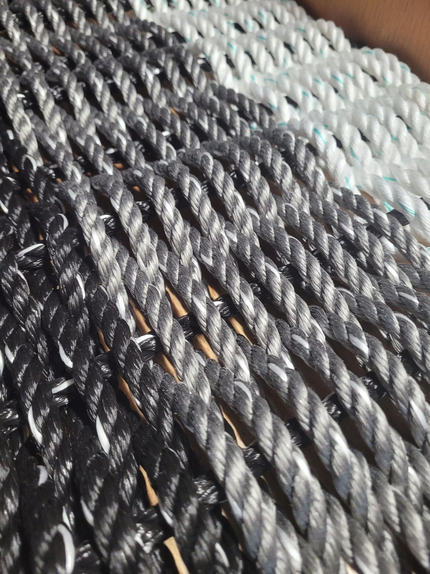Black, Gray & White Lobster Rope Doormat