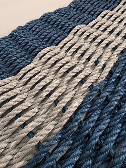 Navy Blue & Light Gray Lobster Rope Doormat