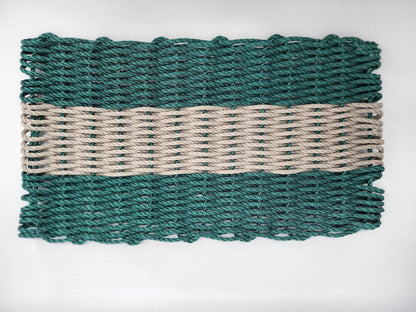 Hunter Green & Tan Lobster Rope Doormat