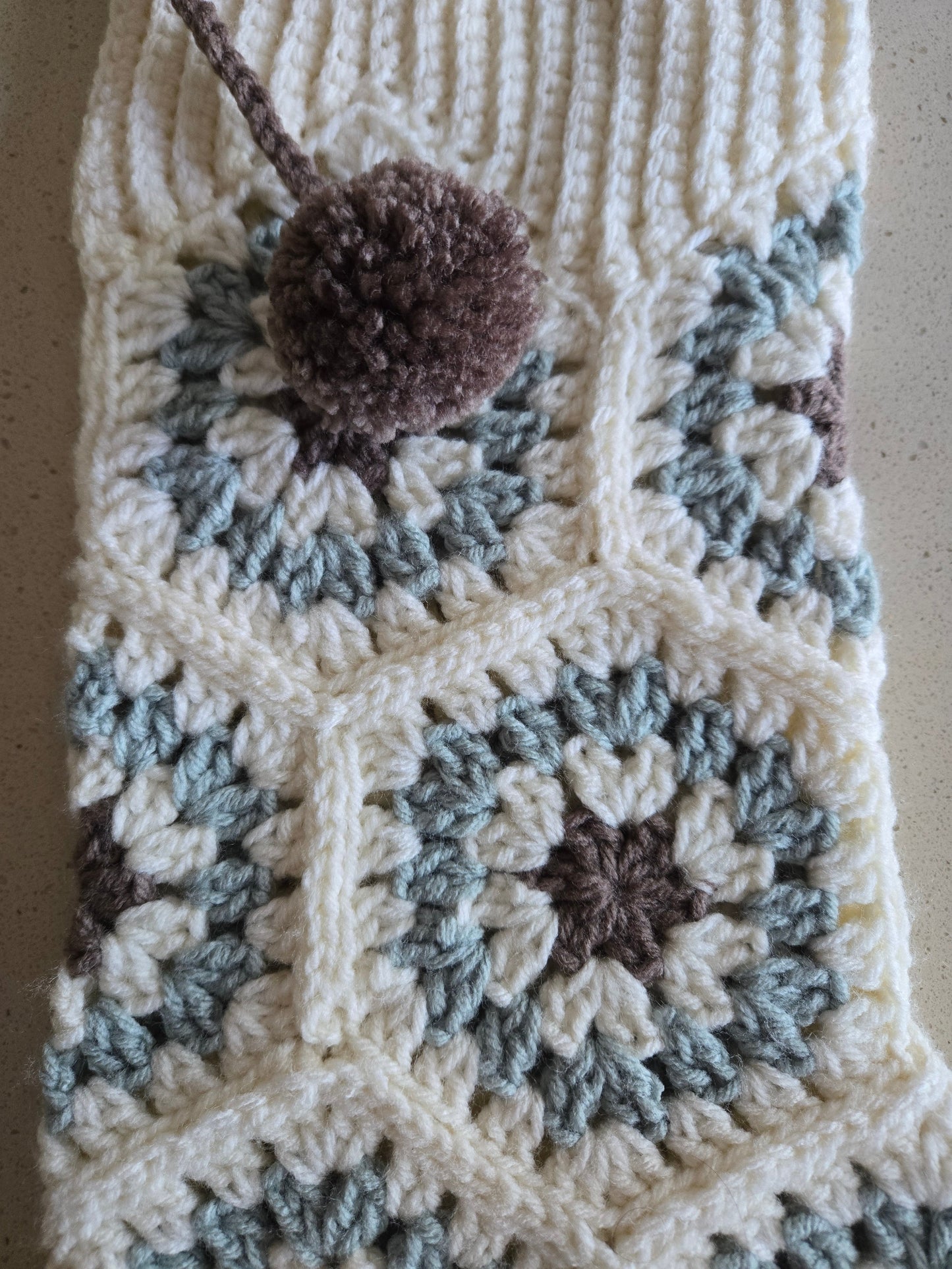 Woodland Calm Heirloom Crochet Christmas Stocking | Handmade Holiday Mantel Decor