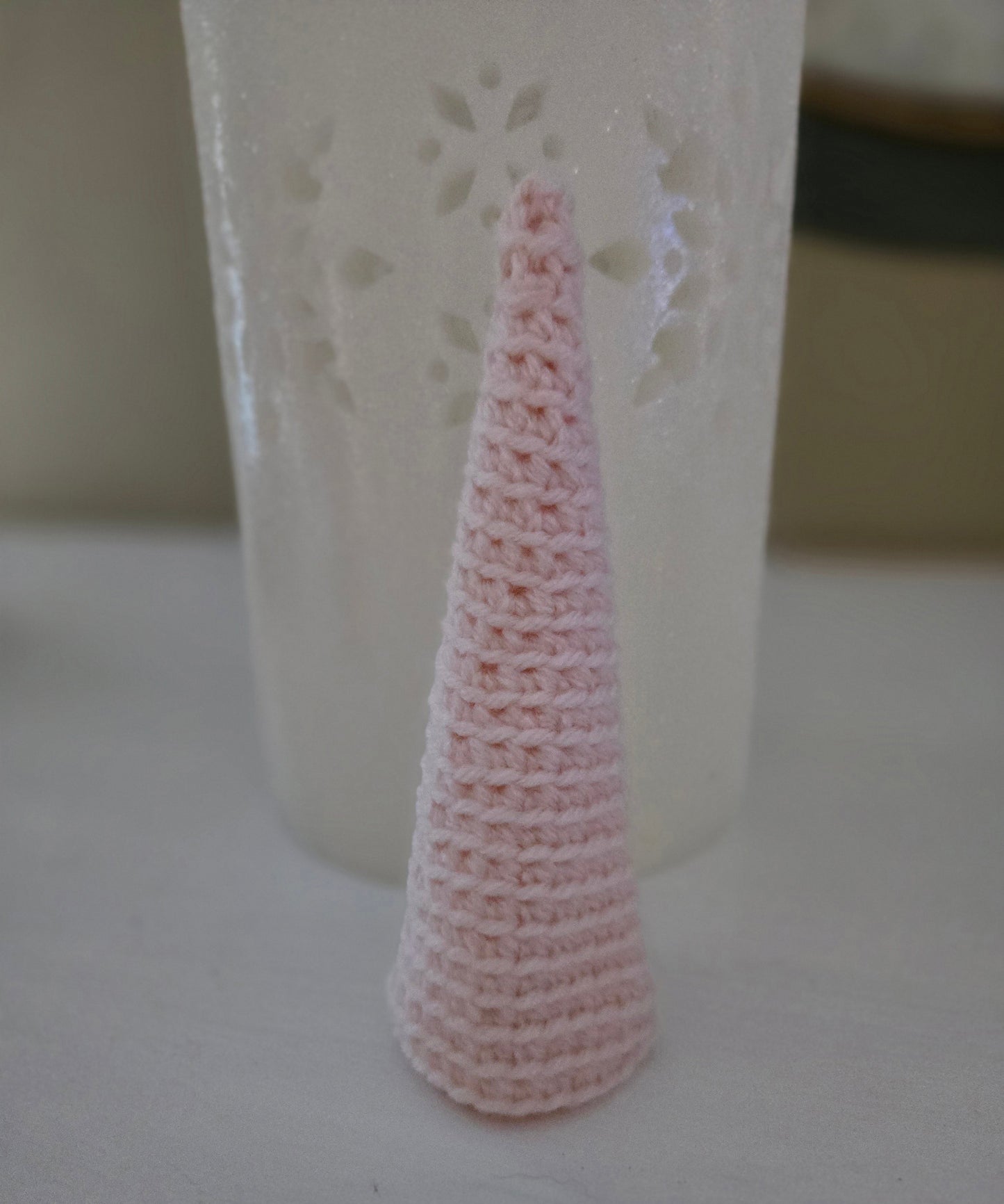 Blush Noel Crochet Tabletop Trees Set