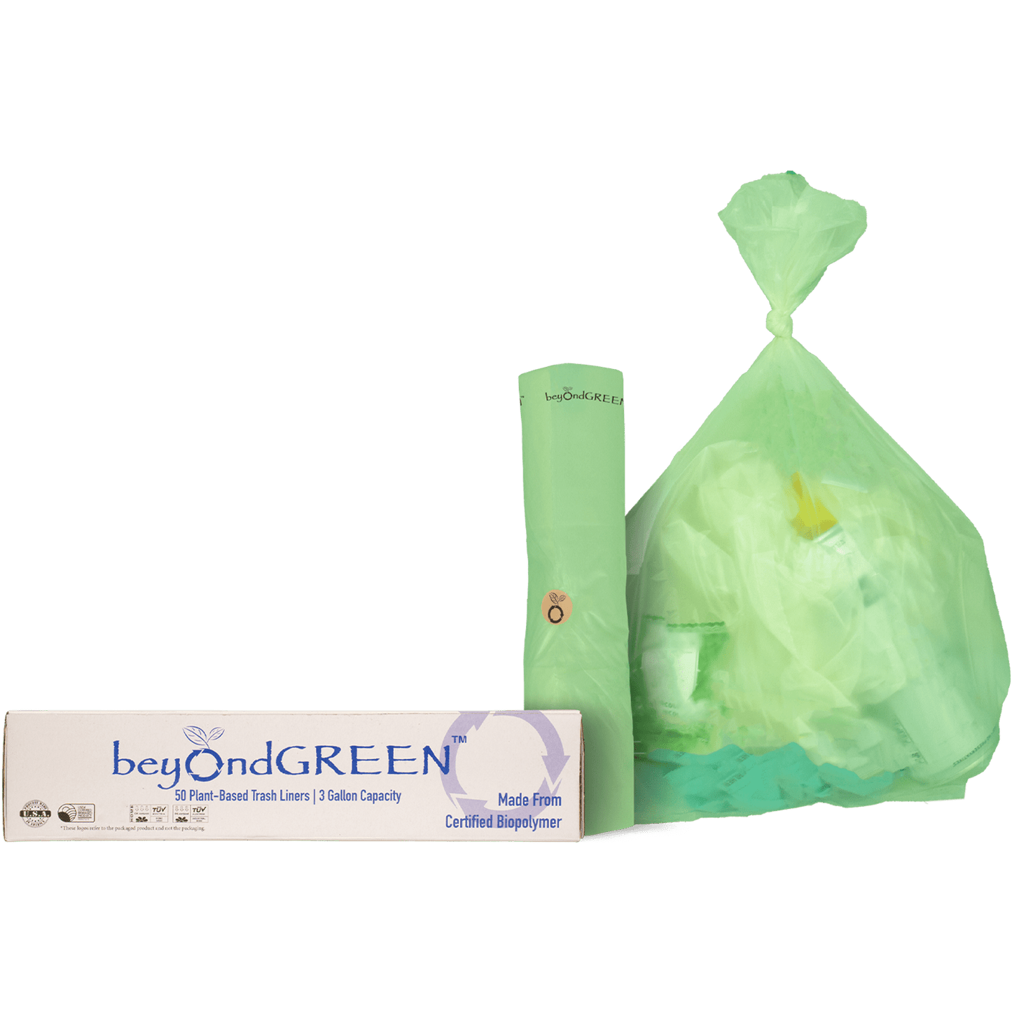 3-Gallon Plant-Based Trash Can Liner - 50 Bags