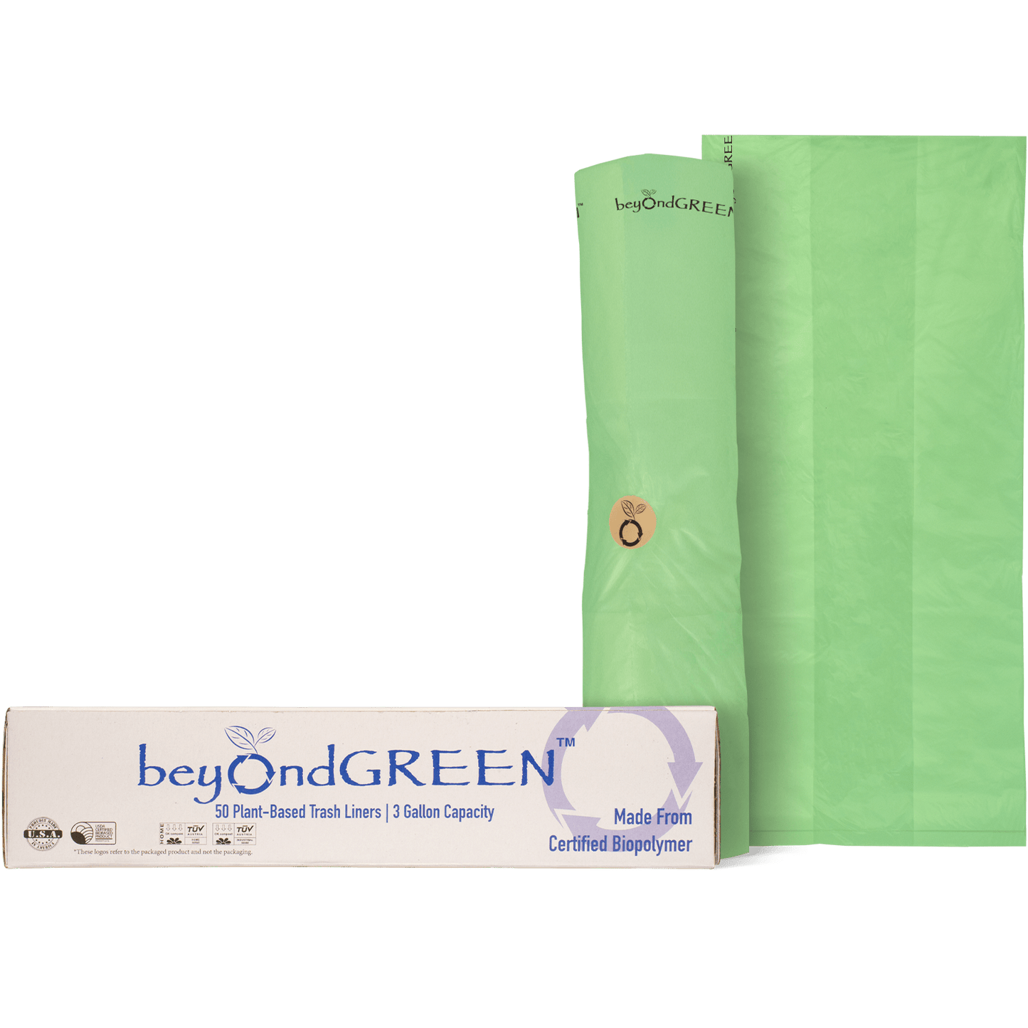 3-Gallon Plant-Based Trash Can Liner - 50 Bags