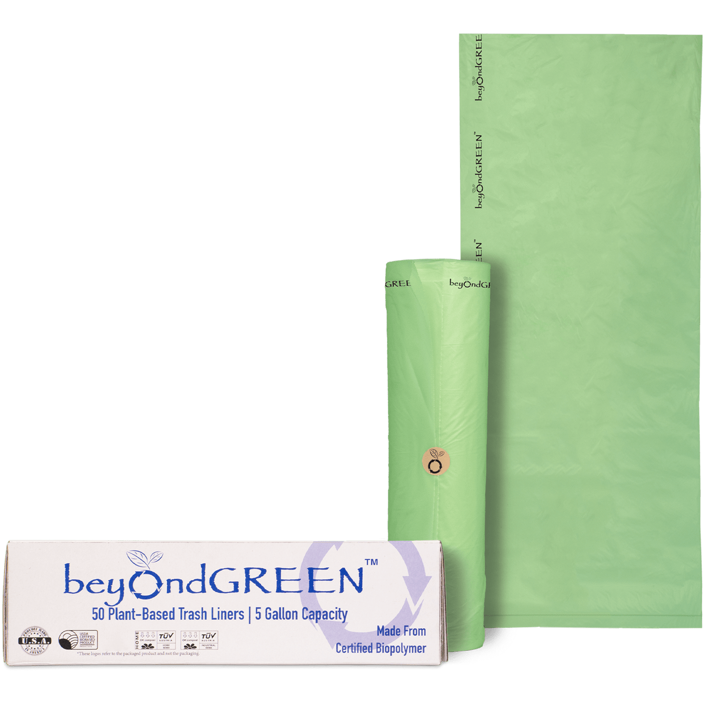 5-Gallon Plant-Based Trash Can Liner - 50 Bags