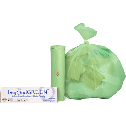 5-Gallon Plant-Based Trash Can Liner - 50 Bags