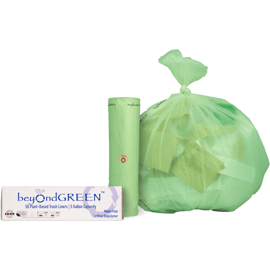 5-Gallon Plant-Based Trash Can Liner - 50 Bags