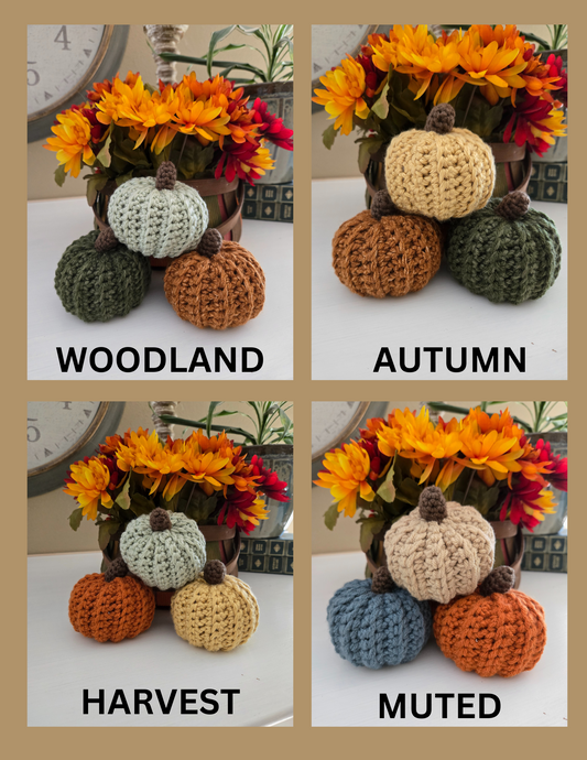 Crochet Mini Pumpkins - set of 3