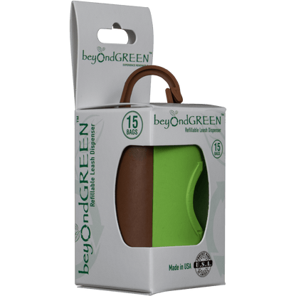beyondGREEN Dog Waste Bag Leash Dispenser – Clip-On Holder for Standard Rolls – Durable, Portable, Made in USA
