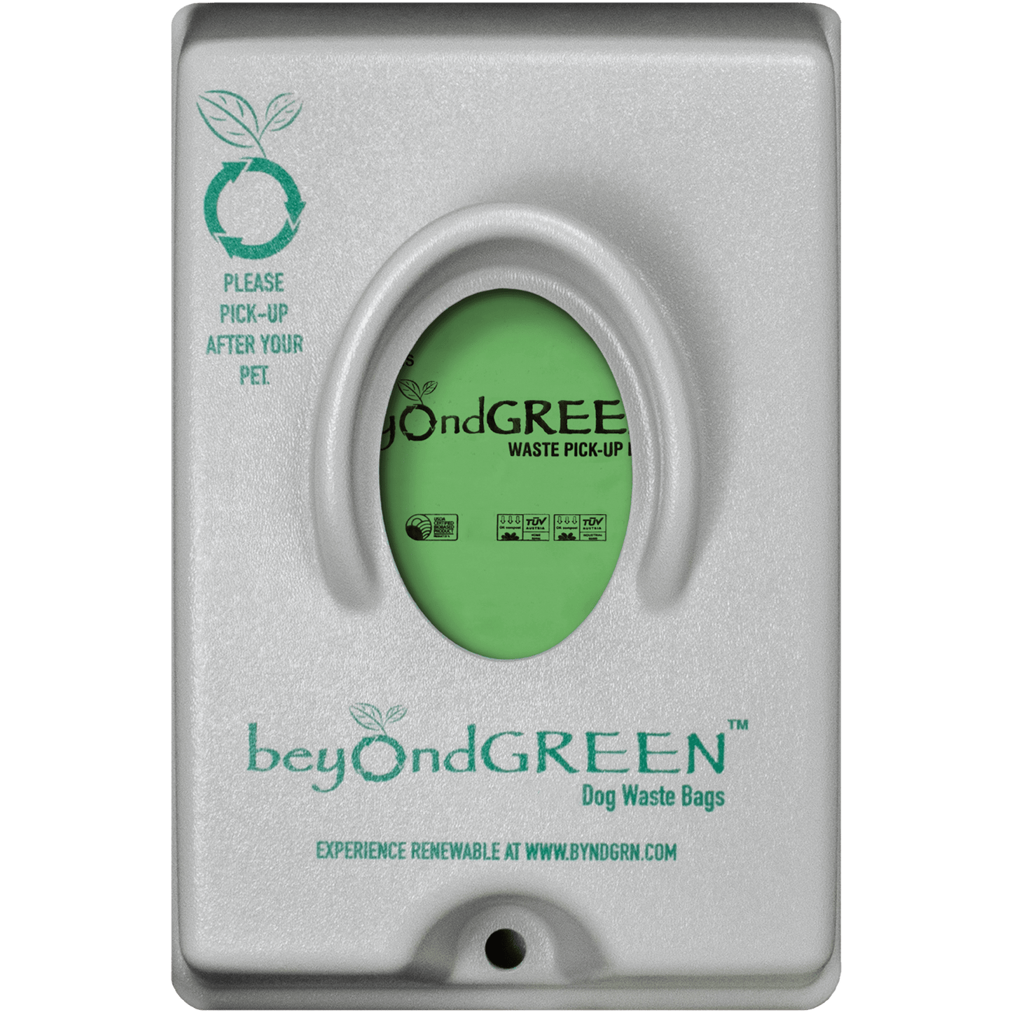 beyondGREEN Single-Pull Dog Waste Bag Dispenser – Wall/Pole Mount – Compatible with Single-Pull Header Packs – Heavy-Duty Construction