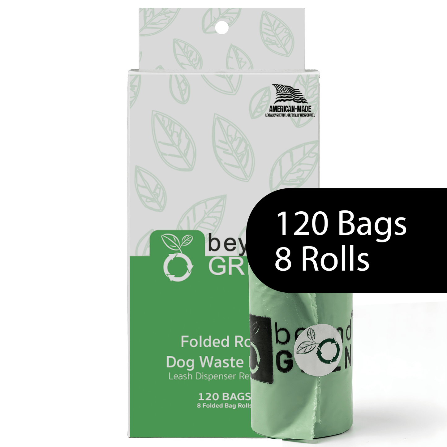 Dog Poop Bags – Poop Bags – Dog Bags | Folded Rolls 9" x 12" | Leak-Resistant | Made in USA | beyondGREEN