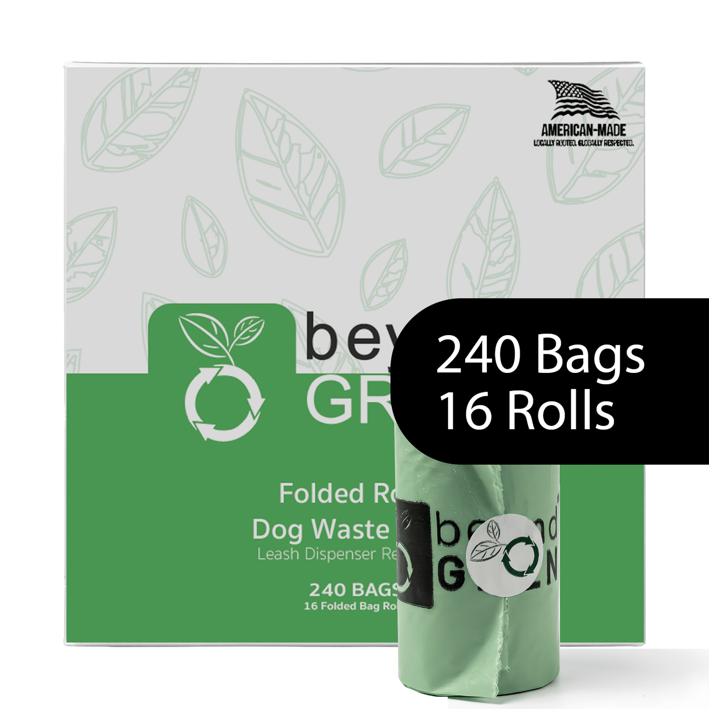 Dog Poop Bags – Poop Bags – Dog Bags | Folded Rolls 9" x 12" | Leak-Resistant | Made in USA | beyondGREEN