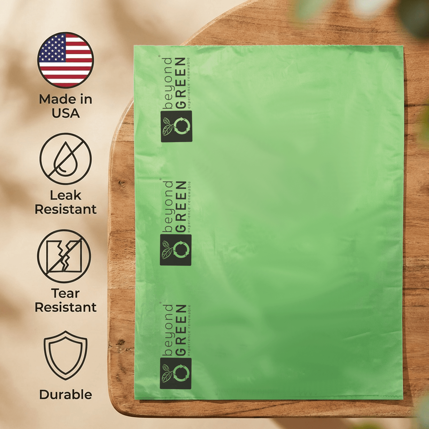 Dog Poop Bags – Poop Bags – Dog Bags | Folded Rolls 9" x 12" | Leak-Resistant | Made in USA | beyondGREEN