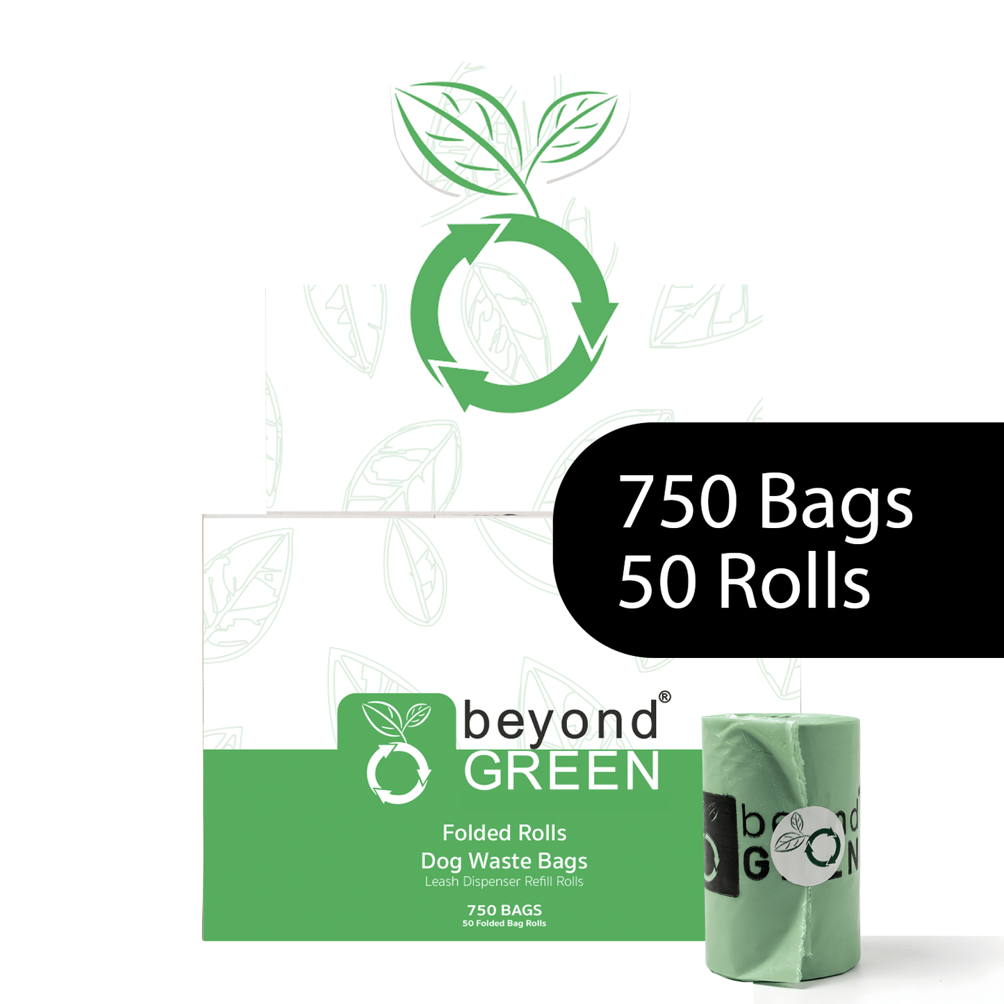 Dog Poop Bags – Poop Bags – Dog Bags | Folded Rolls 9" x 12" | Leak-Resistant | Made in USA | beyondGREEN