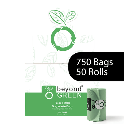 Dog Poop Bags – Poop Bags – Dog Bags | Folded Rolls 9" x 12" | Leak-Resistant | Made in USA | beyondGREEN