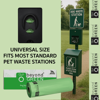 Dog Waste Bags – 200-Count Core Roll 8" x 13" | Bulk Refill | Made in USA | beyondGREEN