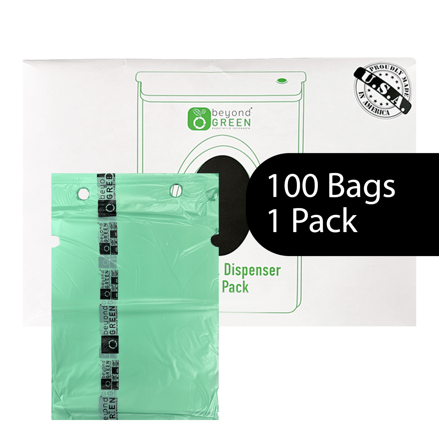 Dog Waste Station Bags – Single-Pull Refill 9" x 13" | Park Dispenser Compatible | Made in USA | beyondGREEN