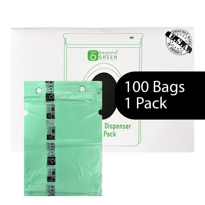 Dog Waste Station Bags – Single-Pull Refill 9" x 13" | Park Dispenser Compatible | Made in USA | beyondGREEN