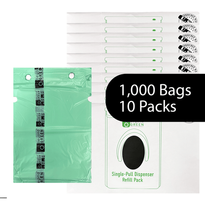 Dog Waste Station Bags – Single-Pull Refill 9" x 13" | Park Dispenser Compatible | Made in USA | beyondGREEN