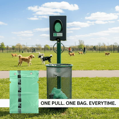 Dog Waste Station Bags – Single-Pull Refill 9" x 13" | Park Dispenser Compatible | Made in USA | beyondGREEN