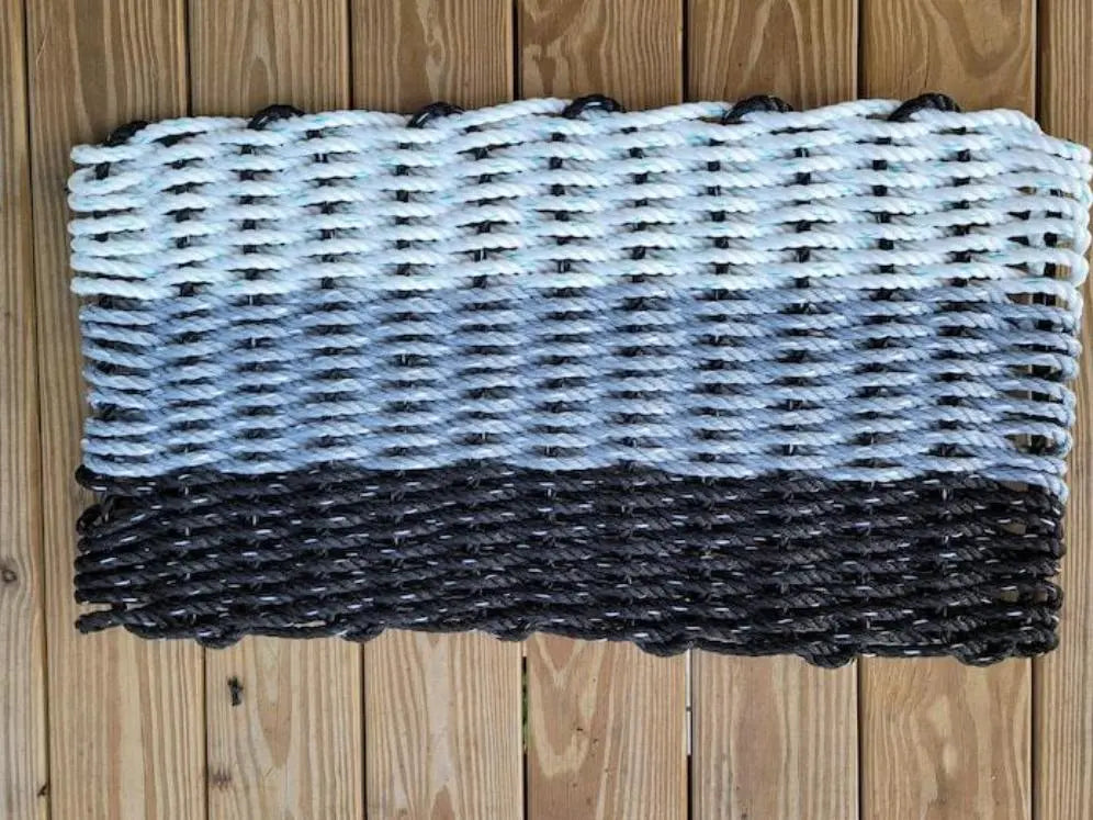 Black, Gray & White Lobster Rope Doormat