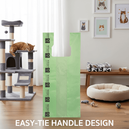 Large Cat Litter Bags – 10" x 20" with 7" Gusset & Handles | Heavy-Duty | Made in USA | beyondGREEN