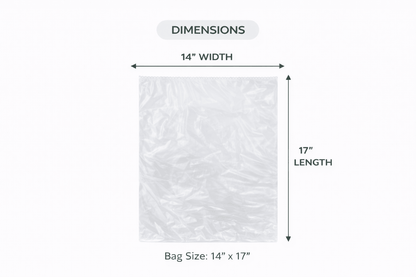 Produce Bags on Roll – 100 Count | Clear | 14" x 17" | Reusable Style | Made in USA | beyondGREEN