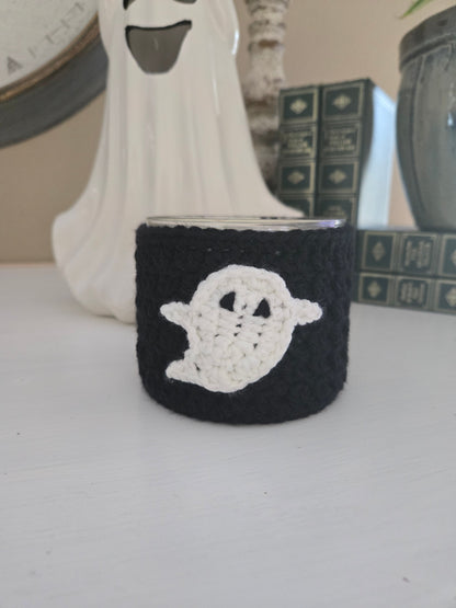 Handmade Crochet Ghost Candle Cozy