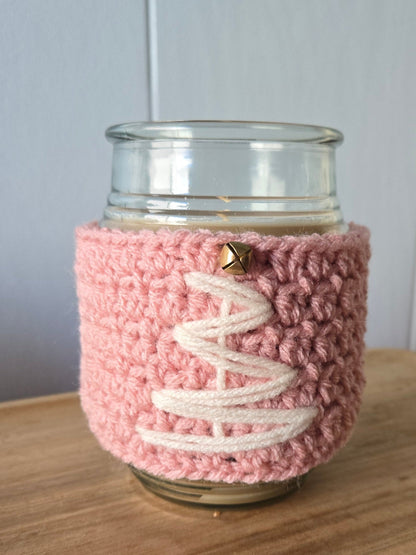 Blush Noel Crochet Candle Sleeves