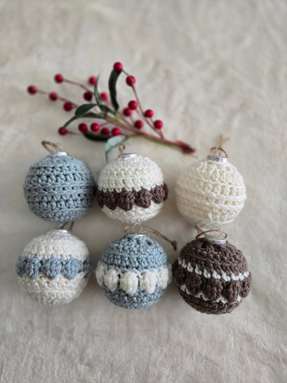 Woodland Calm Crochet Christmas Ornament Set | Set of 6 Handmade Heirloom Ornaments