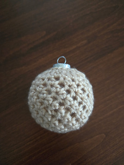 Silver & Gold Crochet Christmas Ornament Set | Handmade Holiday Tree Decorations | Set of 6