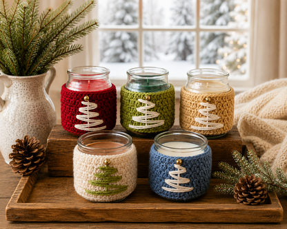 Winter Wishes Crochet Candle Cozy